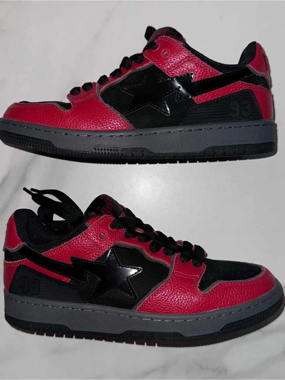 BAPE SK8 Sta Black Red Sneakers US 5 / Women’s 6